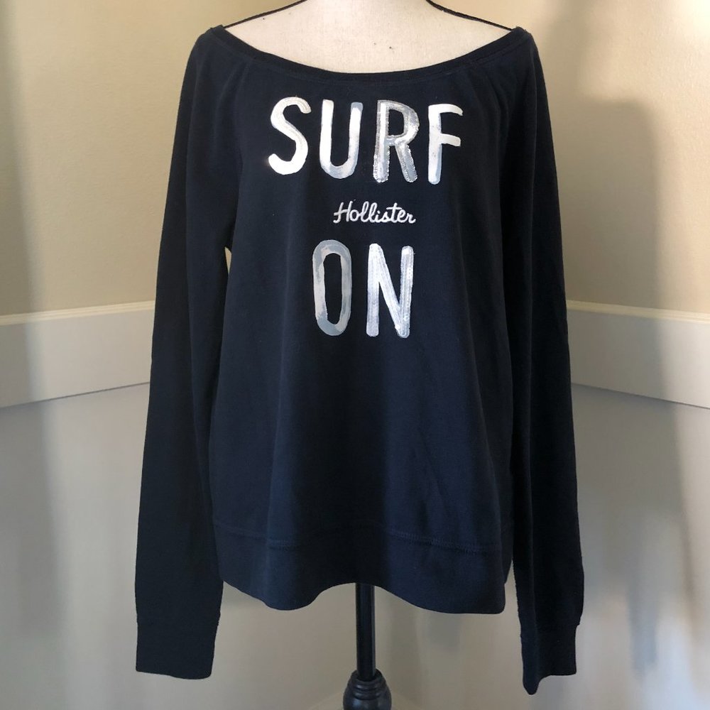 Hollister sequined "Surf On" Top Sweatshirt Large